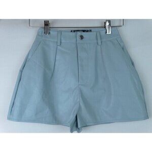 Missguided Women's Shorts Size 2 Blue Croc Faux Leather High Rise Short Shorts